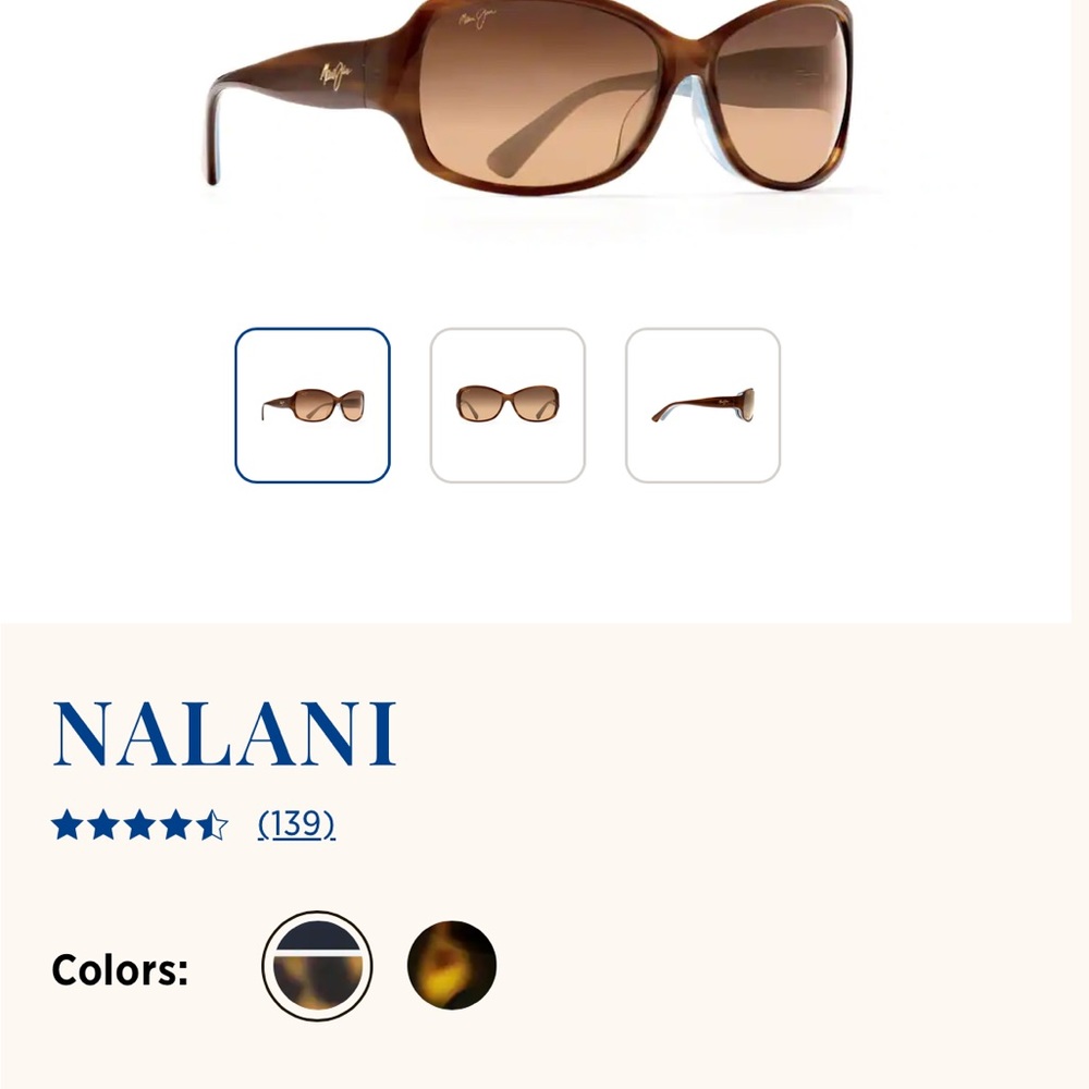 Maui Jim Nalani Sunglasses   Tortoise White and Blue